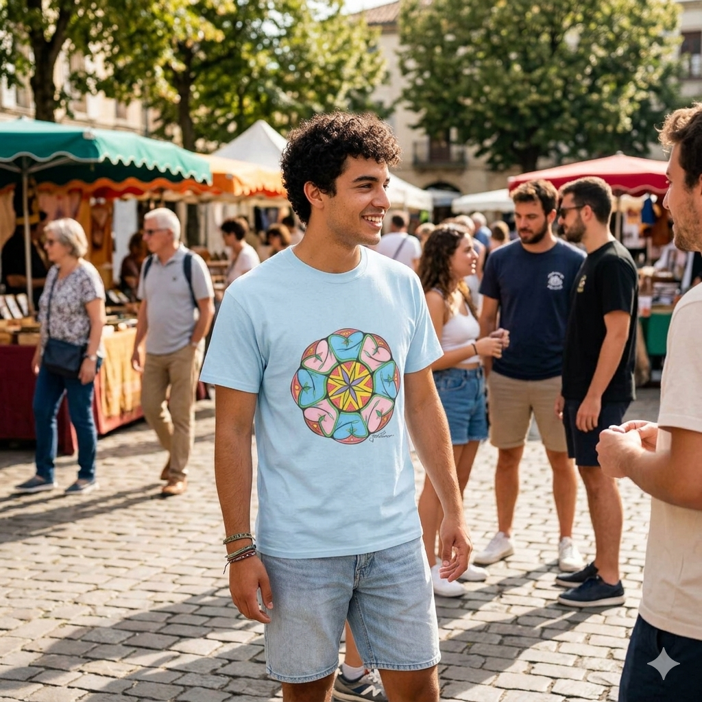 Premium Short Sleeve T-Shirt Wearable Art | Heaven's Gate Mandala