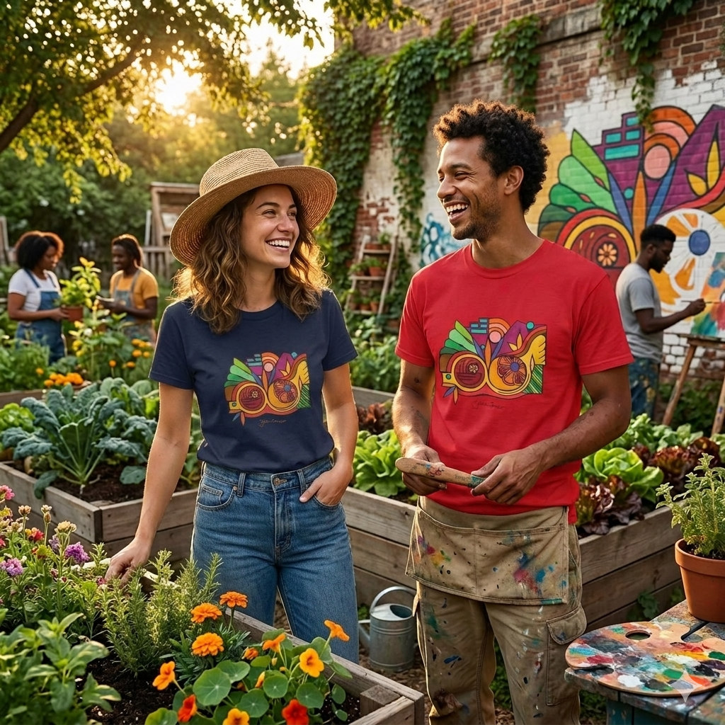 Premium Short Sleeve T-Shirt Wearable Art | Leaving the Picture